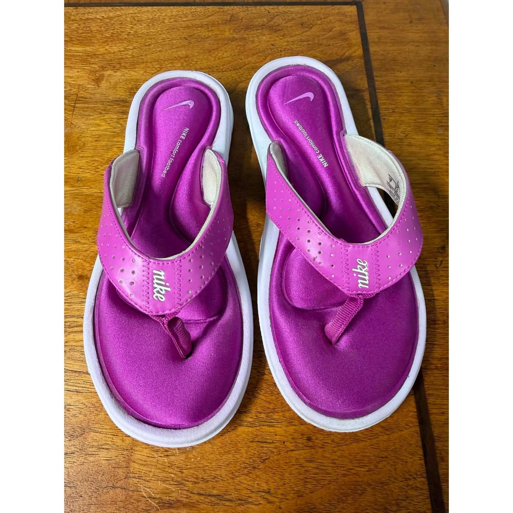 Nike Womens 7 Magenta Pink Flip Flop Comfort Footbed Athletic Thong Sandals